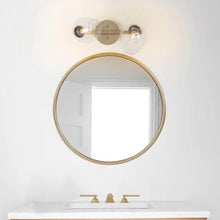 Modern Gold 2-Light Bathroom Vanity Light Adjustable Glass Shade Wall Sconces - L 17.5"x W 8"x H 10"