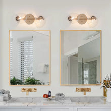 Modern Gold 2-Light Bathroom Vanity Light Adjustable Glass Shade Wall Sconces - L 17.5"x W 8"x H 10"