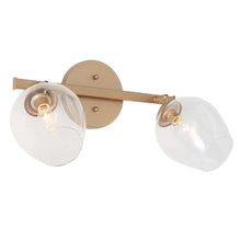 Modern Gold 2-Light Bathroom Vanity Light Adjustable Glass Shade Wall Sconces - L 17.5"x W 8"x H 10"