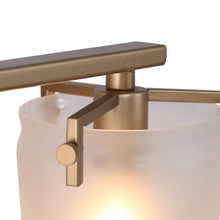 Modern Gold 2-light Bathroom Vanity Lights Frosted Glass Wall Sconces - L14" x W7.5" x H8"