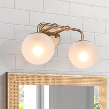 Siya Modern 3/2/1 Frosted Glass Bathroom Vanity Lights Romantic Gold Statement Wall Sconces