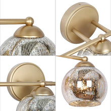 Modern Gold 3-Light Linear Bathroom Vanity Lights with Mercury Glass - 21" L x 6.8" W x 8" H
