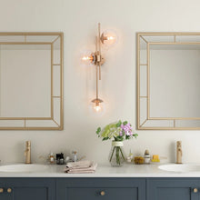 Modern Gold 3-Light Unique Globe Glass Wall Sconces Linear Bathroom Vanity Lights - 30'' L x 5.5'' W x 12'' H - Gold