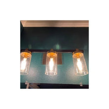 Modern Gold 3-Light Bathroom Vanity Lights Cylindrical Glass Wall Sconce Lighting