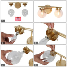 Rella Modern Bathroom Vanity Light Orb Glass Dimmable Wall Sconces for Powder Room