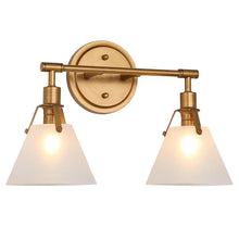 Coney Modern Glam 3-Light Gold Linear Bathroom Vanity Lights Frosted-glass Wall Sconces