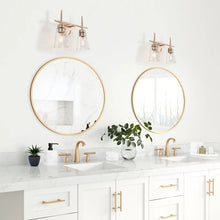 Modern 3/2-light Gold Bathroom Vanity Lights Dimmable Wall Sconces with Clear Glass Shade