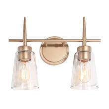 Ciare Modern Wall Sconces Rose Gold Bathroom Vanity Light with Clear Glass Shade - Rose Gold - L 13"x W 6"x H 11"