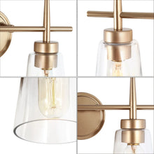 Ciare Modern Wall Sconces Rose Gold Bathroom Vanity Light with Clear Glass Shade - Rose Gold - L 13"x W 6"x H 11"