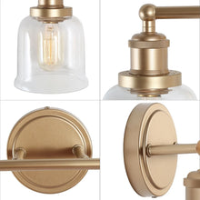 Ciare Modern Wall Sconce Bathroom Vanity Lights Gold Bell Dimmable Glass Shade - L 15"x W 7"x H 10"