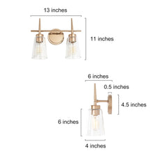 Ciare Modern Wall Sconces Rose Gold Bathroom Vanity Light with Clear Glass Shade - Rose Gold - L 13"x W 6"x H 11"