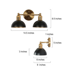 Modern Industrial Black Bathroom Vanity Light Metal Pot Shaped Wall Sconces