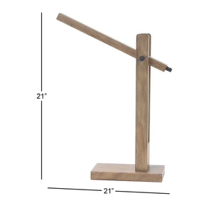 Modern Pine Wood Swiveling Led Table Lamp - Walnut