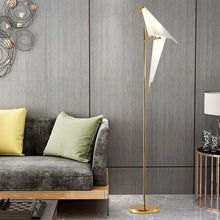 Gold LED Floor Lamp Bird Shape for Living Room