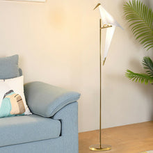 Gold LED Floor Lamp Bird Shape for Living Room