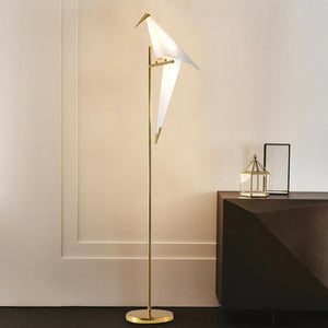 Gold LED Floor Lamp Bird Shape for Living Room