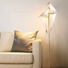 Gold LED Floor Lamp Bird Shape for Living Room