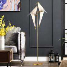 Gold LED Floor Lamp Bird Shape for Living Room