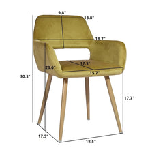 Modern simple Velet Upholstered Side Dining Chair with Metal Leg