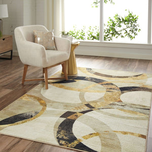 Mirrored Rings Abstract Soft Area Rug