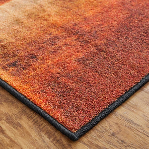 Modern Home Rust Burn Soft Orange Black Area Rug