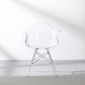 Molded Mid-Century Arm Chair Clear Seat and Legs