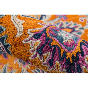 zaid Momeni Ibiza Hand Tufted Wool Traditional Soft Area Rug Orange
