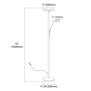 Mother & Son LED Floor Lamp, Satin Nickel Finish