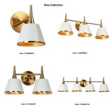 Nisa Modern Gold 1-Light Bathroom Vanity Light Metal Wall Sconces Dimmable - L 5.9"* W 7.9"* H 9"