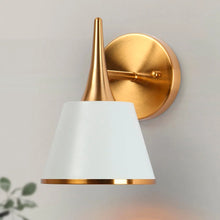 Nisa Modern Gold 1-Light Bathroom Vanity Light Metal Wall Sconces Dimmable - L 5.9"* W 7.9"* H 9"