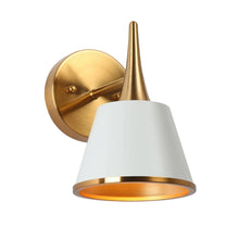 Nisa Modern Gold 1-Light Bathroom Vanity Light Metal Wall Sconces Dimmable - L 5.9"* W 7.9"* H 9"