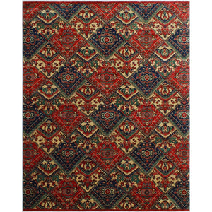 Aria Fine Chobi Reggie Red/Blue Soft Area Rug