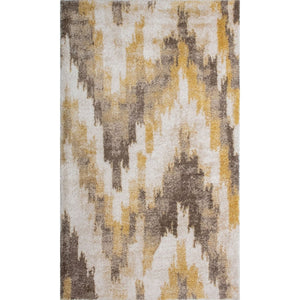 Lux Emma Casual Ikat Pattern 2-inch Thick Shag Soft Area Rug