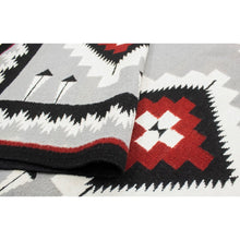 Grey Red Handmade Flatweave Navi Soft Area Rug