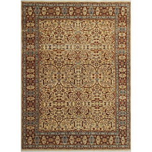 Turkish-Knotted Ankara Ivory/Brown Soft Area Rug