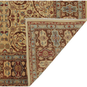 Turkish-Knotted Ankara Ivory/Brown Soft Area Rug