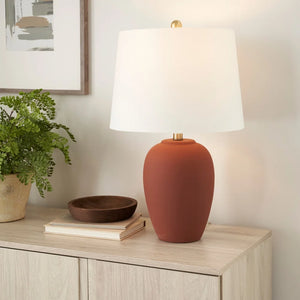 Nourison 23" Unglazed Ceramic Jar Table Lamp