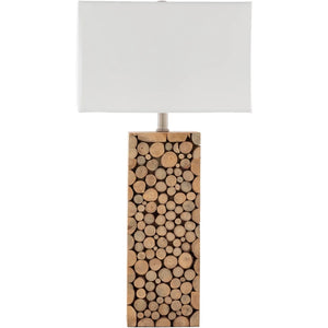 Olar Bohemian Natural Wood Block 27-inch Table Lamp