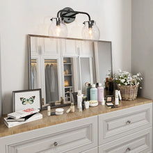 Olia Mid-Century Modern 2-Light Linear Seeded Glass Bathroom Vanity Light - L14"xW6.5"xH10"