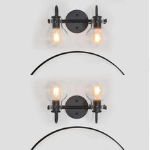 Olia Modern Black 3-Light Linear Bathroom Vanity Lights Globe Glass Wall Sconces