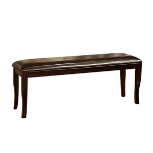 Padded Leatherette Seating Bench in Dark Cherry