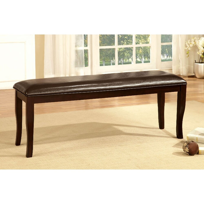 Padded Leatherette Seating Bench in Dark Cherry