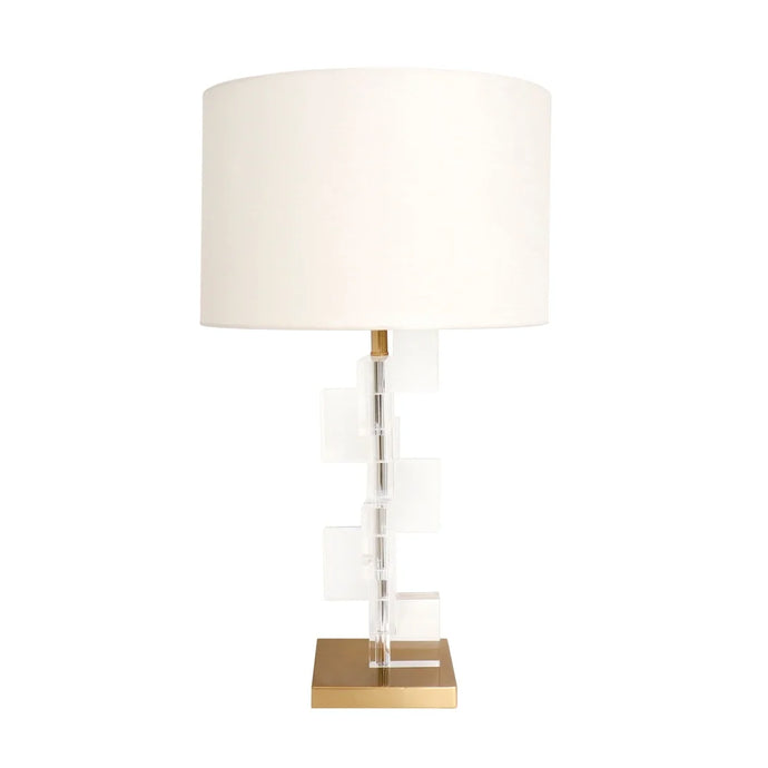 Pasargad Home Spire Collection in Modern Style Table Lamp with E27 bulb and White Shade, On-Off Switch - L27