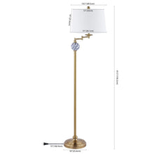 Pineapple 61.5" Classic Iron LED Floor Lamp, Transitional Gold with Blue and White by JONATHAN Y