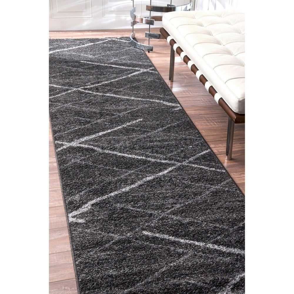 Stripes Dark Gray Soft Area Rugs