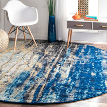 Waterfall Vintage Abstract Blue Grey Soft Area Rug - Multiple sizes available