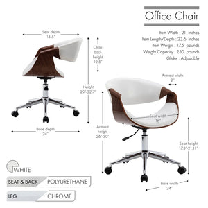 Porthos Home Aeko Office Chair, PU Leather, Height Adjustable Seat