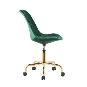 Porthos Home Ally Velvet Office Chair Gold Chrome Legs Gaslift Seat