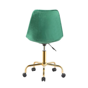 Porthos Home Ally Velvet Office Chair Gold Chrome Legs Gaslift Seat