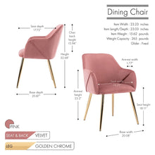 Porthos Home Avah Dining Chair Armchair, Velvet, Gold Chrome Legs